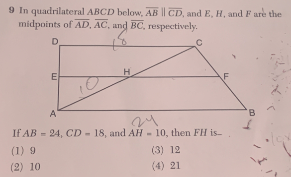 Solved: In quadrilateral ABCD below, overline ABparallel overline CD ...