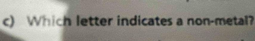 Which letter indicates a non-metal?