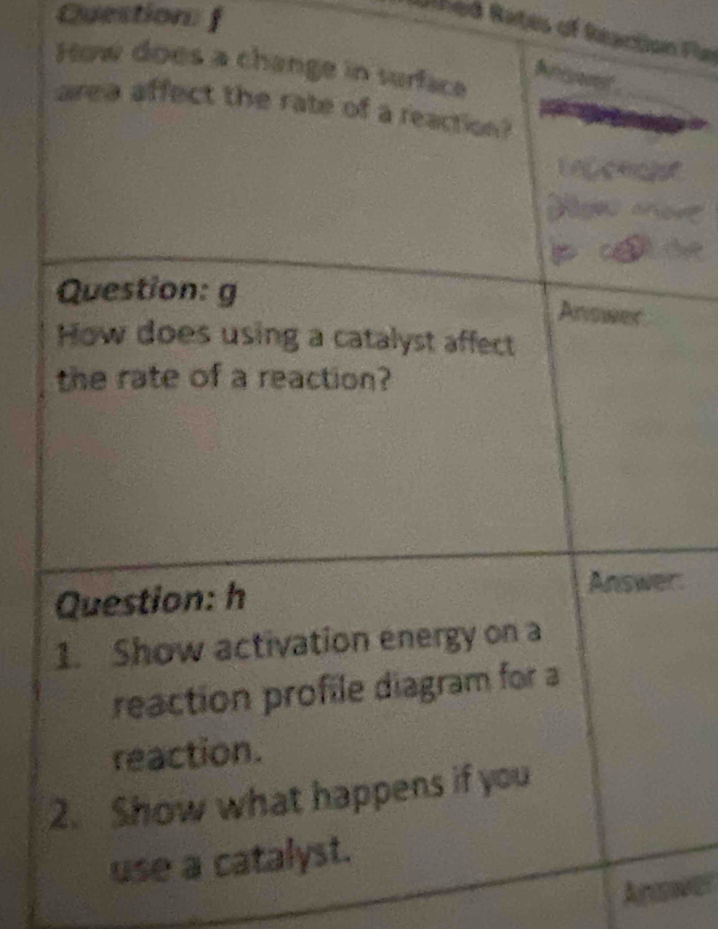 hed Rates of Reaction Fle