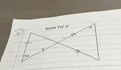 Solve for x ×
4
56