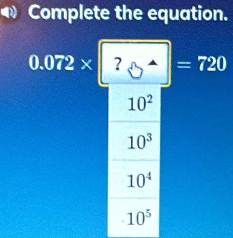 Complete the equation.