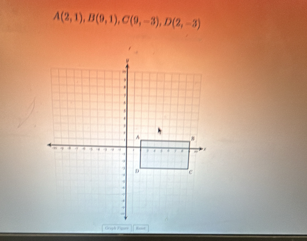 A(2,1), B(9,1), C(9,-3), D(2,-3)