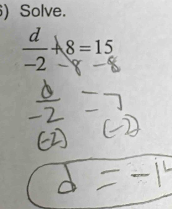 ) Solve.
∴=13
a
a