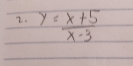 y= (x+5)/x-3 