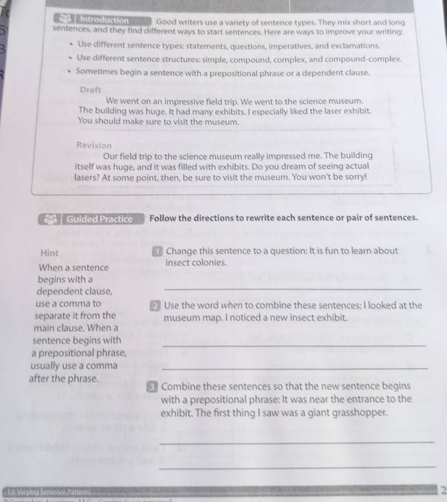 Solved: a Introduction Good writers use a variety of sentence types ...