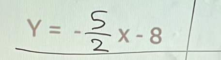 Y= -÷x-8