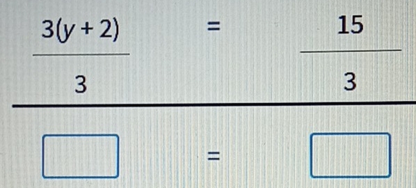 frac  (3(y+2))/3 = 15/3 =□ 
(3,1)
□ 