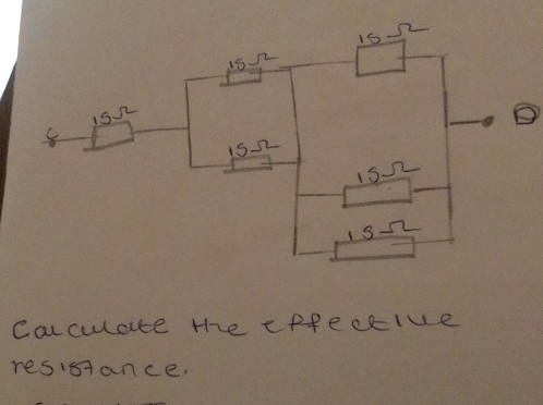 cacculate the eppeeflve 
resistance.