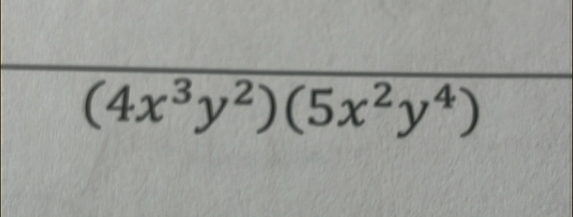 (4x^3y^2)(5x^2y^4)