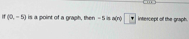 If (0,-5) is a point of a graph, then - 5 is a(n)