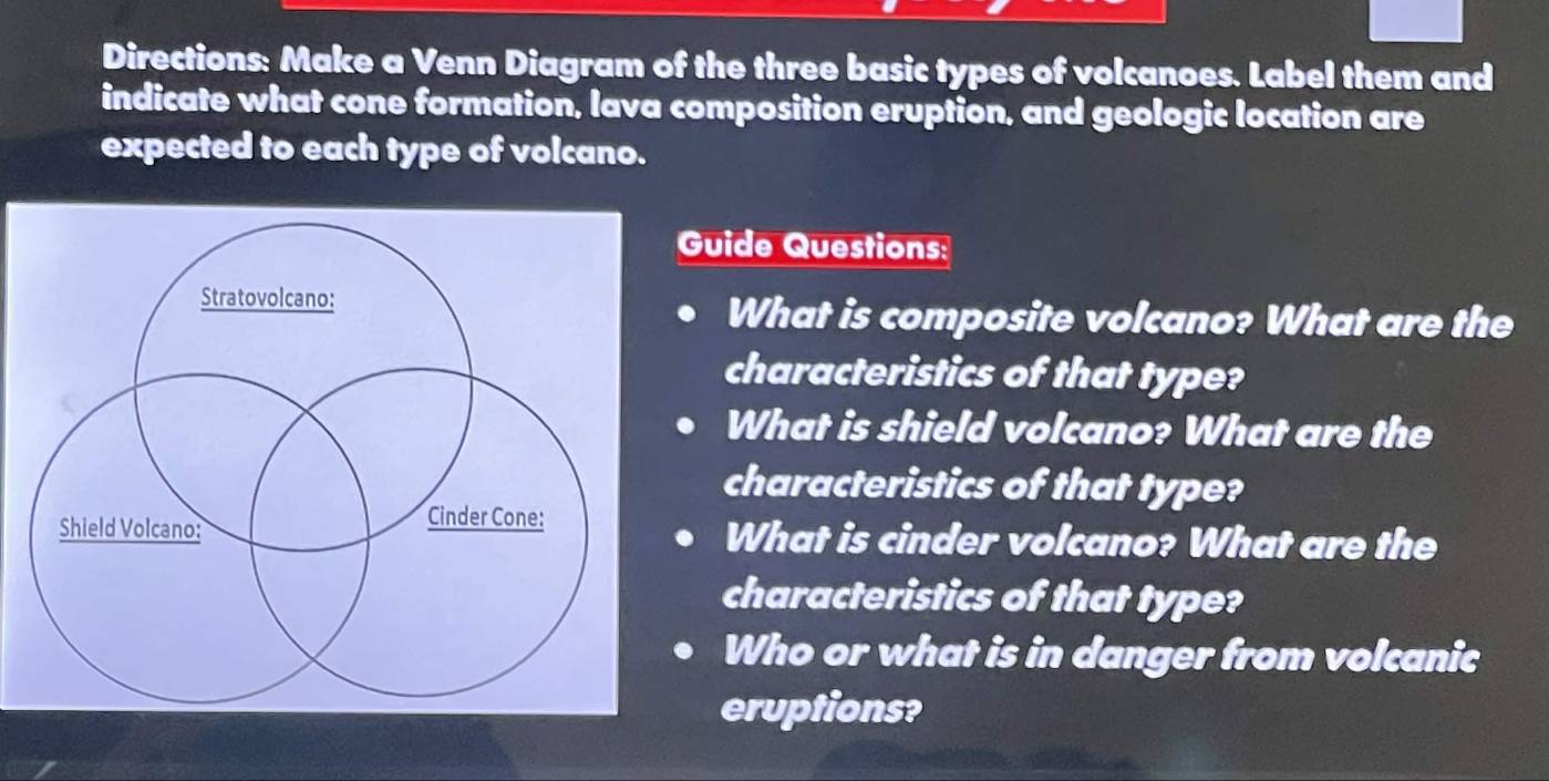 Solved: Directions: Make a Venn Diagram of the three basic types of ...