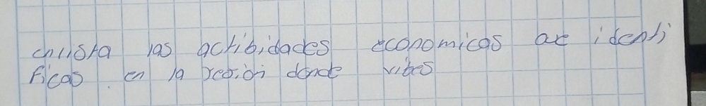 chilora las acribidades economicas ae ident) 
fcas en /a yeo, òì dance vites