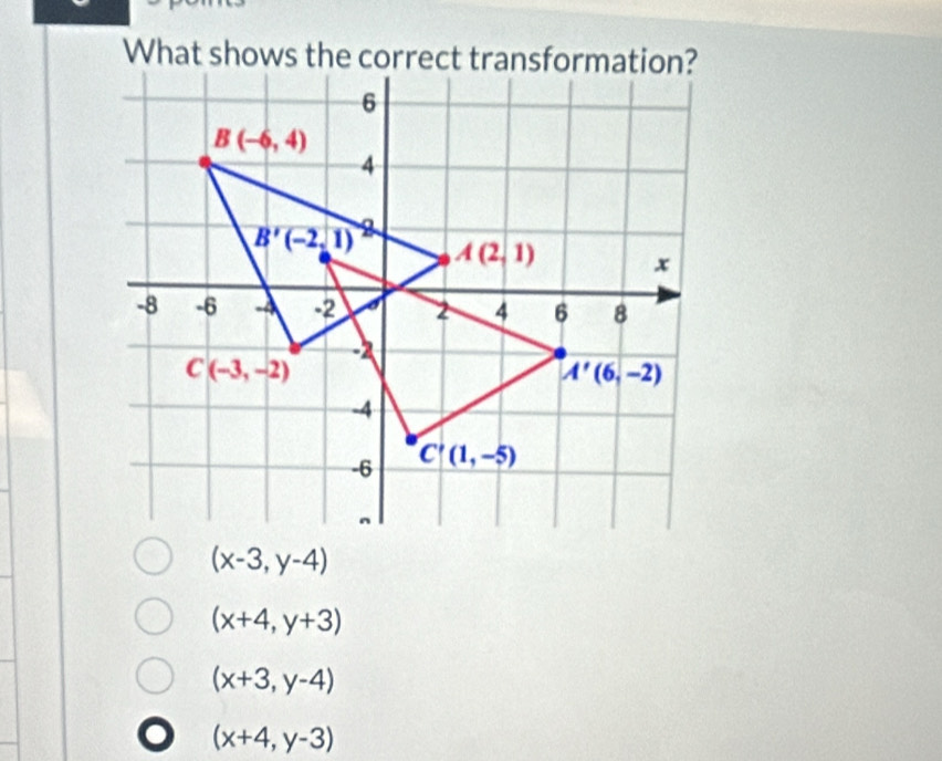 (x-3,y-4)
(x+4,y+3)
(x+3,y-4)
(x+4,y-3)