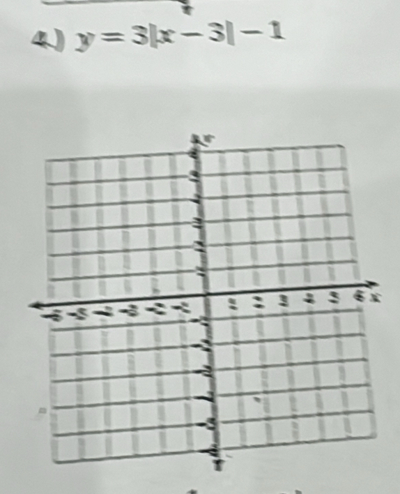 4.) y=3|x-3|-1