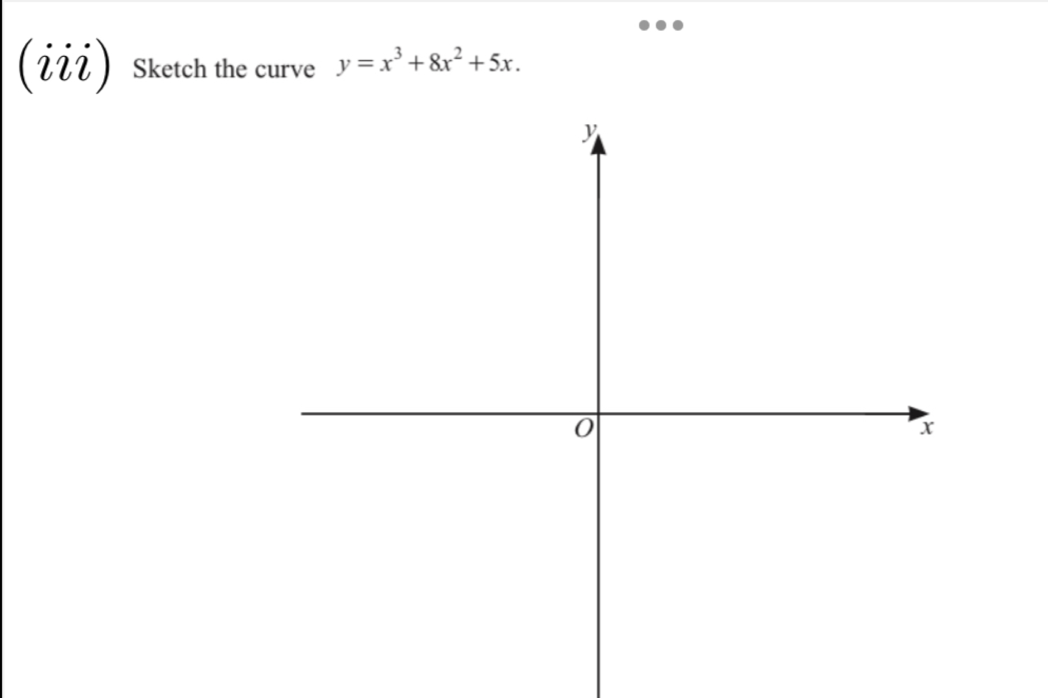 (iii) Sketch the curve y=x^3+8x^2+5x.