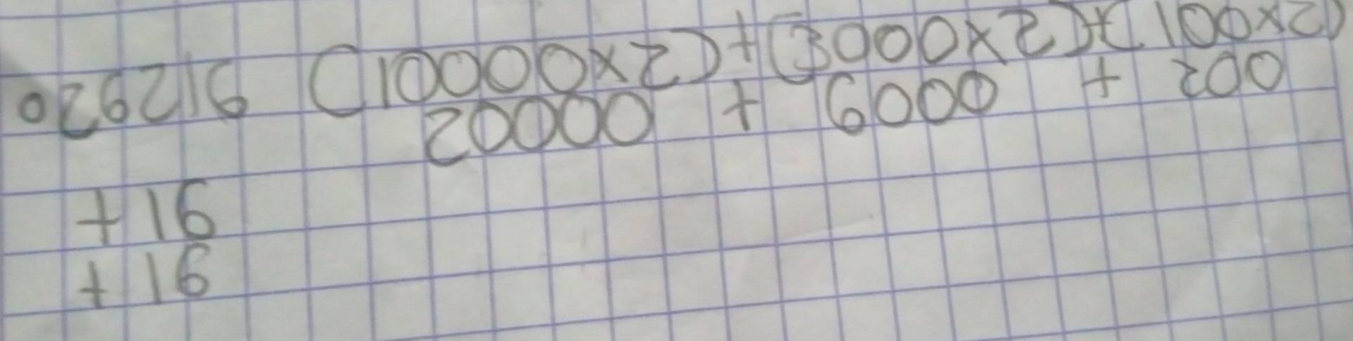 beginarrayr (10000* 2)+(3000* 2)* 100* 0 20000+6000+200 endarray
HIC
beginarrayr +10 +16 endarray