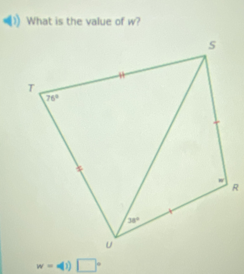 What is the value of w?
w=circ (l)) □ °^