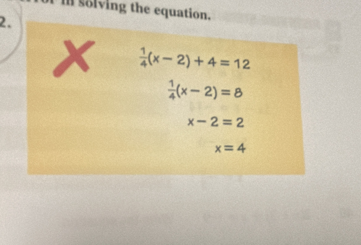 solving the equation.
2