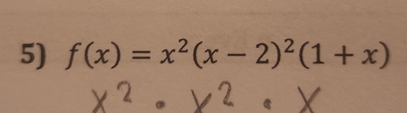 f(x)=x^2(x-2)^2(1+x)