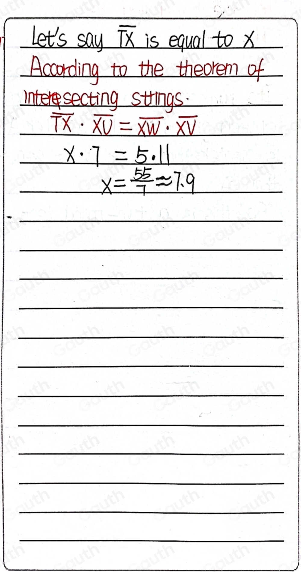 Solved: Given the circle below with chords overline TU and overline VW ...