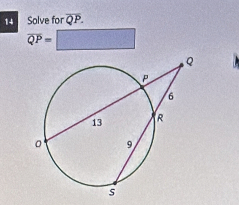 Solve for overline QP.
overline QP=□