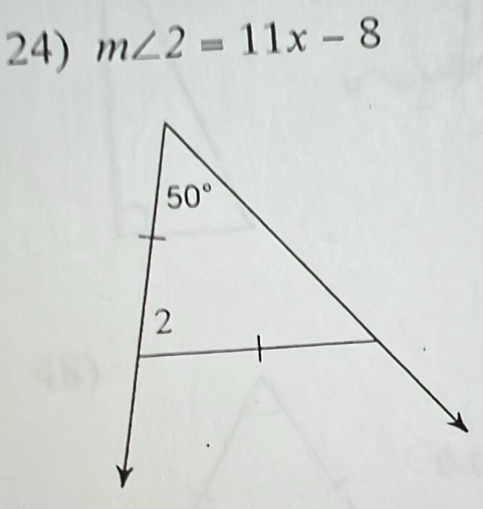 m∠ 2=11x-8