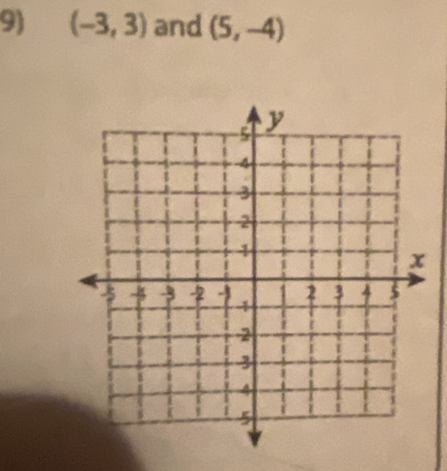 (-3,3) and (5,-4)