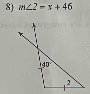 m∠ 2=x+46