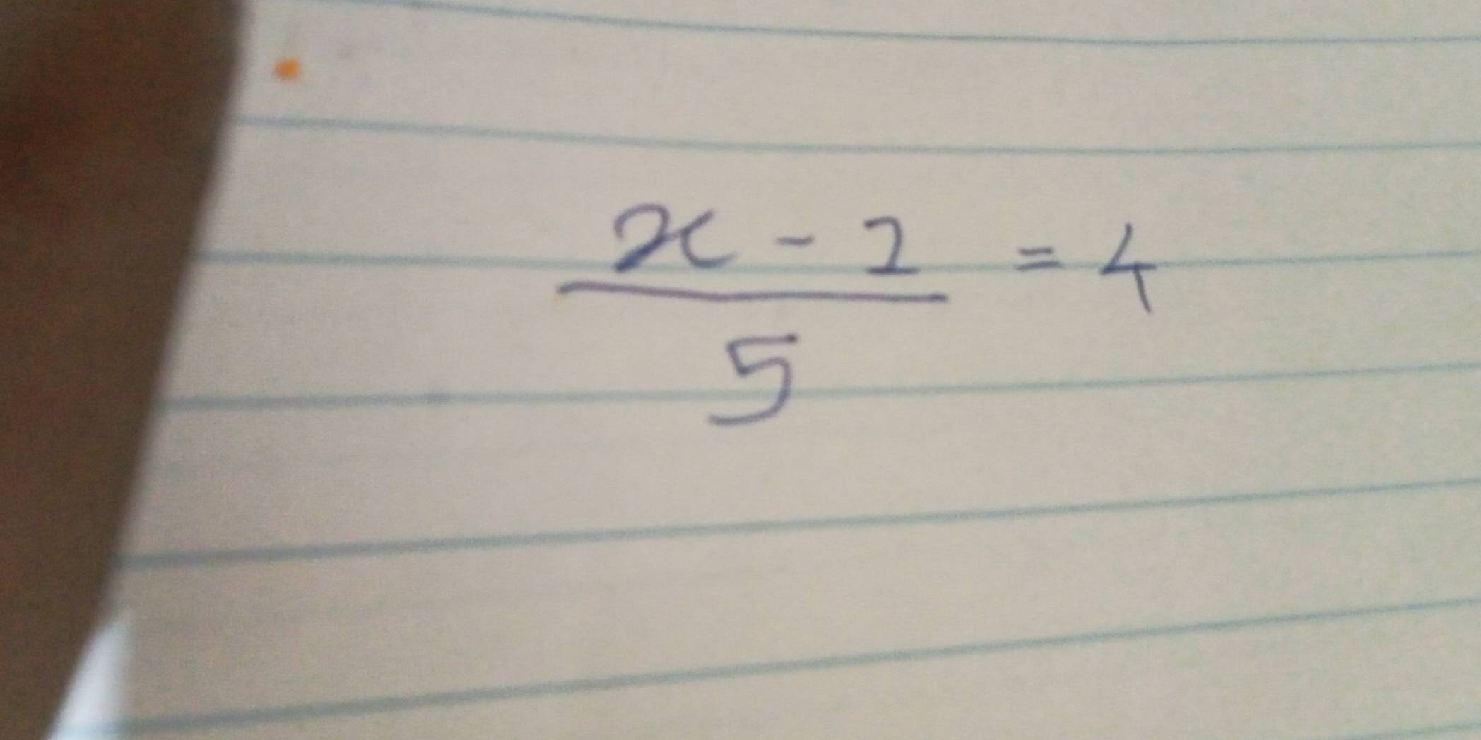  (x-2)/5 =4