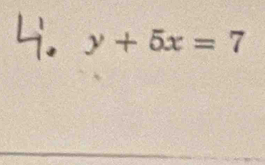 y+5x=7