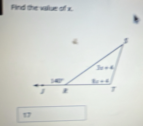 Rind the value of x.
17