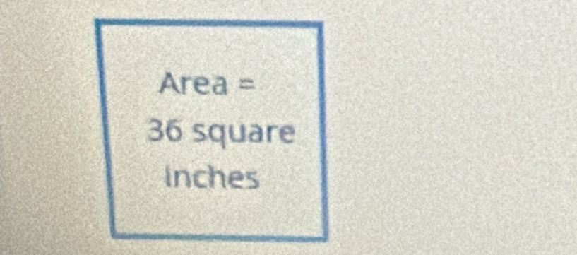 Area =
36 square
Inches