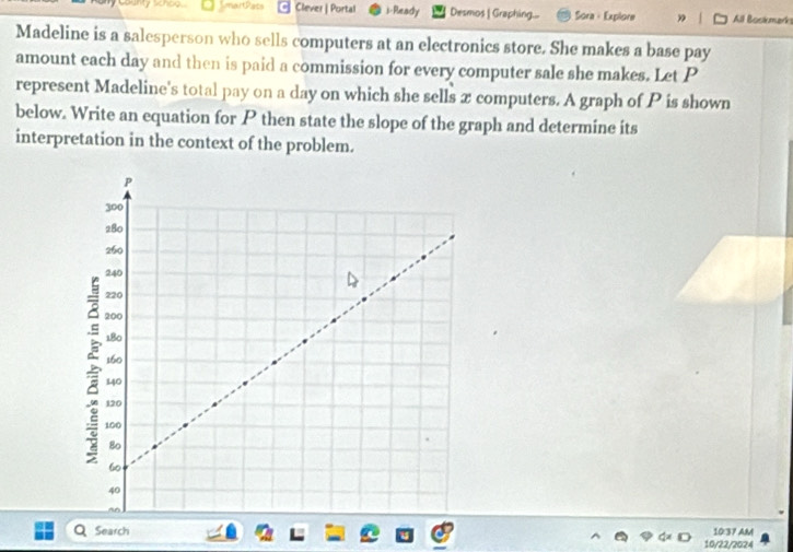 Solved: martPats Clever | Portal iReady Desmos | Graphing... Sora ...