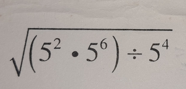 sqrt((5^2· 5^6)/ 5^4)