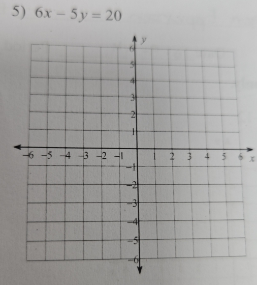 6x-5y=20
x