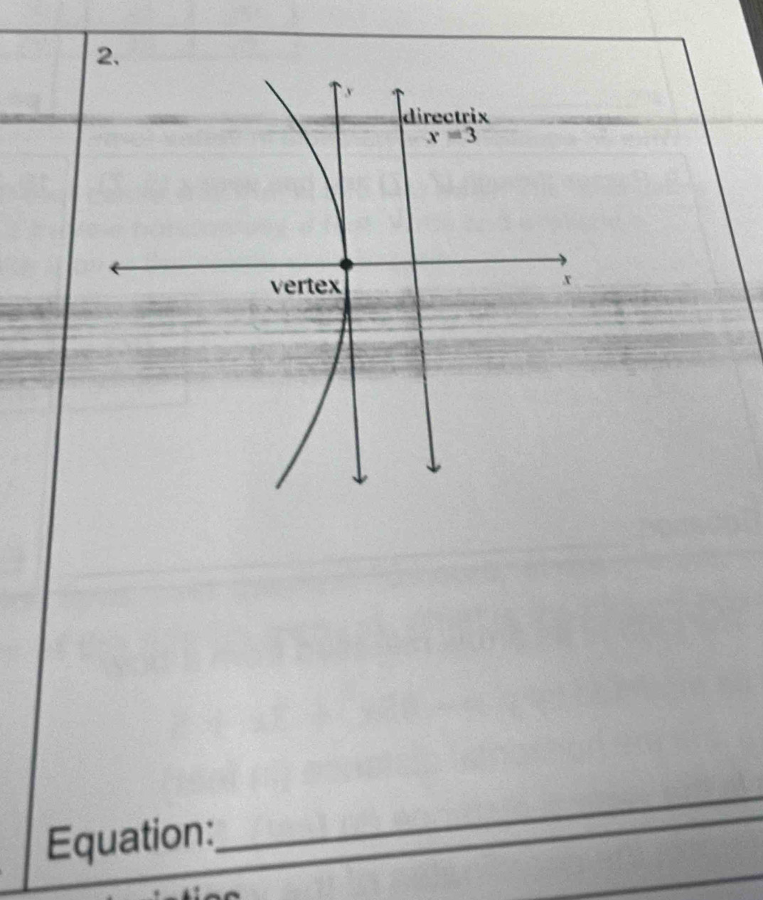 x
directrix
x=3
vertex
x
Equation: 
_