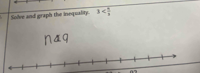 Solve and graph the inequality. 3
07