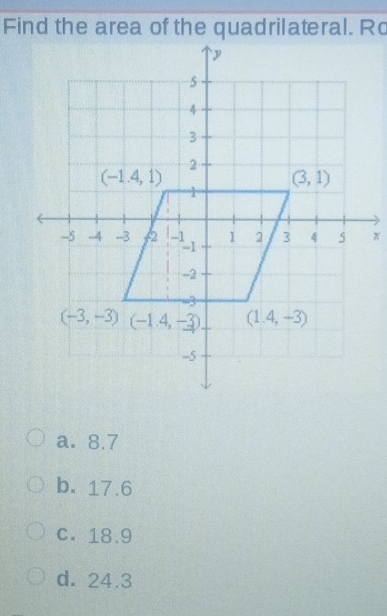 a. 8.7
b. 17.6
c. 18.9
d. 24.3