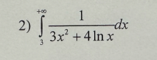 ∈tlimits _3^((+∈fty)frac 1)3x^2+4ln xdx