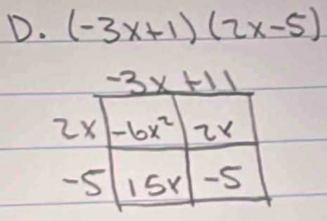 (-3x+1)(2x-5)