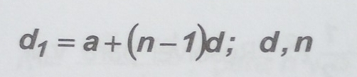 d_1=a+(n-1)d; d, n