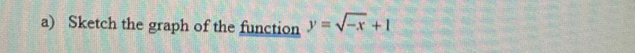 Sketch the graph of the function y=sqrt(-x)+1