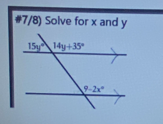 #7/8) Solve for x and y