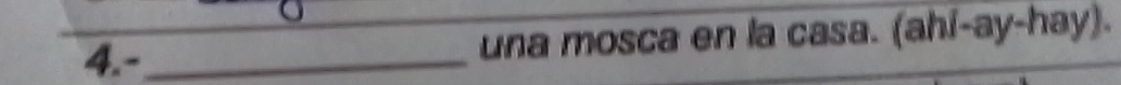 4.-_ una mosca en la casa. (ahi-ay-hay).