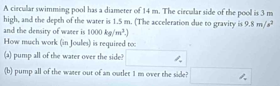 Solved: A circular swimming pool has a diameter of 14 m. The circular ...