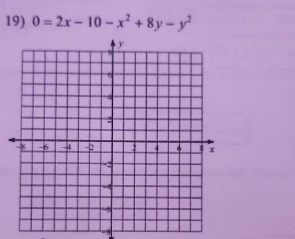 0=2x-10-x^2+8y-y^2
1 -8