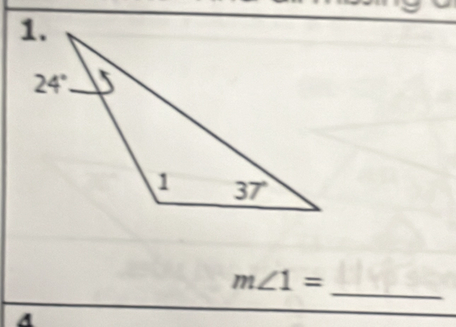 m∠ 1=
A