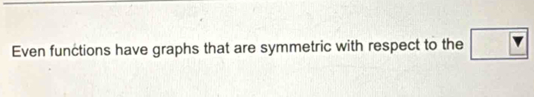 Even functions have graphs that are symmetric with respect to the