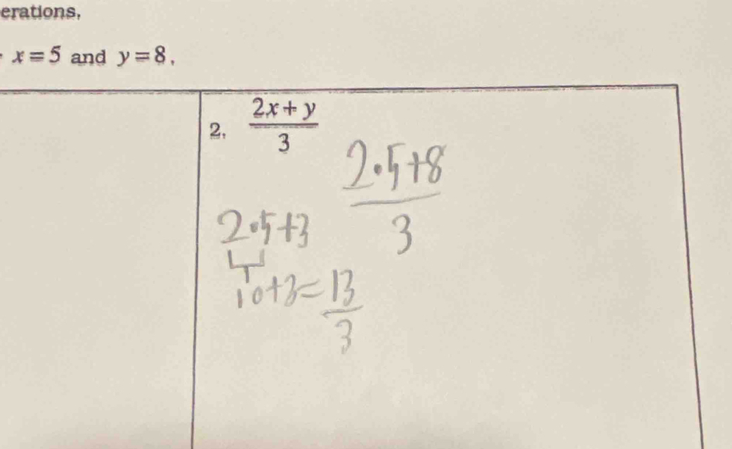 erations,
x=5 and y=8,