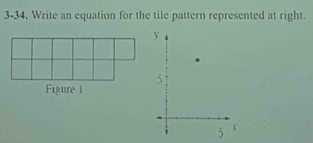 3-34. Write an equation for the tile pattern represented at right. 
Figure l